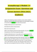 Aromatherapy I: Module 1-4 Assignments Exam | Questions and Correct Answers 2024/2025 | Graded A+