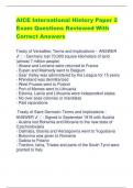 AICE International History Paper 2 Exam Questions Reviewed With  Correct Answers