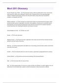 Mort 201 Glossary Questions And Answers Graded A+