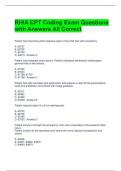 RHIA CPT Coding Exam Questions with Answers All Correct