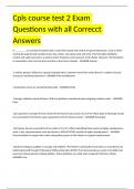 Cpls course test 2 Exam Questions with all Correcct Answers