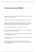 Practice Questions and Answers PMHNP