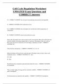 Cell Cycle Regulation Worksheet UPDATED Exam Questions and  CORRECT Answers