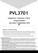 PVL3701 Assignment 1 (ANSWERS) Semester 2 2024 - DISTINCTION GUARANTEED