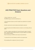 ACE PRACTICE Exam Questions and Answers