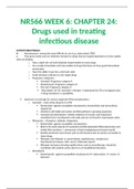 NR566 WEEK 6: CHAPTER 24: Drugs used in treating infectious disease