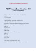 AEMT Trauma Exam Questions With Correct Answers