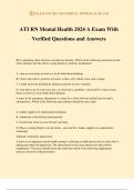 ATI RN Mental Health 2024 A Exam With Verified Questions and Answers