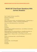 BUAD 307 Final Exam Questions With Correct Answers