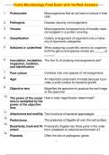 Fortis Microbiology Final Exam with Verified Answers