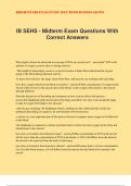 IB SEHS - Midterm Exam Questions With Correct Answers