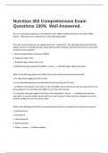  Nutrition 352 Comprehensive Exam Questions 100%  Well Answered.