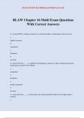 BLAW Chapter 16 Multi Exam Questions With Correct Answers