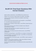 BLAW 341 Final Exam Questions With Correct Answers