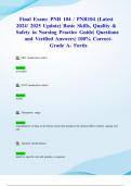 Final Exam: PNR 104 / PNR104 (Latest 2024/ 2025 Update) Basic Skills, Quality & Safety in Nursing Practice Guide| Questions and Verified Answers| 100% Correct- Grade A- Fortis