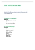 NUR2407 / NUR 2407: Pharmacology Module 8 Summary Notes Pt 2 - Rasmussen