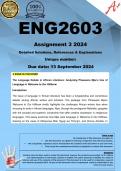 ENG2603 Assignment 3 (COMPLETE ANSWERS) 2024  - DUE 13 September 2024 