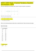 MATH 225N Week 3 Central Tendancy Question and Answers: 2019(GRADED A)/(Download To Score An A)