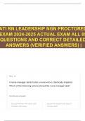 ATI RN LEADERSHIP NGN PROCTORED EXAM 2024-2025 ACTUAL EXAM ALL 85 QUESTIONS AND CORRECT DETAILED ANSWERS (VERIFIED ANSWERS) |