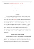 NHS FP6210  Assessment1 2.docx    Care Setting Environmental Analysis  Capella University  Leadership and Management for Nurse Executives  Introduction  Patient safety and quality are important in any hospital. Majority of hospitals try to meet the Center