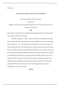 WK10Assgn  . extension     6310.docx  SOCW-6301  QUALITATIVE ARTICLE REVIEW AND CRITIQUE  Master of Social Work, Walden University  SOCW-6301  Qualitative Inquiry Explores Health-Related Quality of Life of Female Veterans with Post-Traumatic Stress Disord