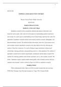 WK7Assgn. extension     6301.docx    SOCW 6301  EMPIRICAL RESEARCH STUDY CRITIQUE   Master of Social Work, Walden University  SOCW 6301  Empirical Research Article  Qualitative Article and Critique  Qualitative research revolves around the collection and 