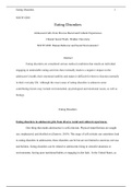 WK5Assgn Eating Disorders.doc  SOCW 6200  Eating Disorders  Adolescent Girls from Diverse Racial and Cultural Experiences  Clinical Social Work, Walden University  SOCW 6200: Human Behavior and Social Environment I   Abstract  Eating disorders are conside