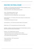 NAU BIO 182 FINAL EXAM QUESTIONS WITH 100% SOLVED SOLUTIONS