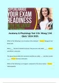 Anatomy & Physiology Test 3 Dr. Wong/ 244 Q&A/ 2024-2025.