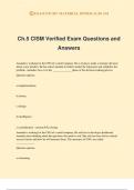 Ch.5 CISM Verified Exam Questions and Answers