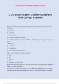 CGS Excel Chapter 3 Exam Questions With Correct Answers