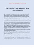 Citi Training Exam Questions With Correct Answers