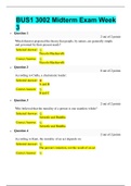 BUS1 3002 Midterm Exam Week 3 |100% CORRECT