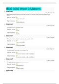 BUS 3002 Week 3 Midterm | LATEST VERSION