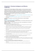 Assignment 1 Emotional Intelligence and Effective Leadership    Assignment 1 Emotional Intelligence and Effective Leadership  ccording to the article œEmotional Intelligence and Effective Leadership, one of the most important constructs in leadership tod