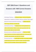 DEP 2004 Exam 3 Questions and Answers with 1005 Correct Answers 2024/2025