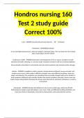 Hondros nursing 160 Test 2 study guide Correct 100%