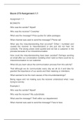 Bcom 275 Assignment 1  Bcom 275 Assignment 1.1  Assignment 1.1  BCOM/275  Who was the sender? Myself  Who was the receiver? Coworker  What was the message? Price quotes for cable packages  What channel was used to send the message? Phone call   What was t