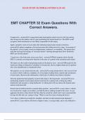 EMT CHAPTER 32 Exam Questions With Correct Answers.