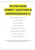 PA EFDA EXAM CORRECT QUESTIONS & ANSWERS(GRADED A)