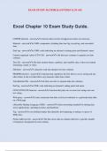 Excel Chapter 10 Exam Study Guide.