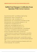 Suffolk Food Managers Certification Exam Questions With Correct Answers