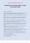 Fundamentals of Nursing chapter 3 safety. Exam Study Guide.