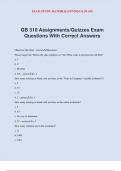 GB 310 Assignments/Quizzes Exam Questions With Correct Answers