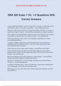 GBA 383 Exam 1 Ch. 1-3 Questions With Correct Answers