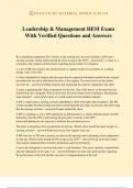 Leadership HESI Exam With Verified Questions and Answers A new graduate nurse is employed in a small community hospital. The nurse notices practices which seem to be very physician driven and that patients have little input into their care. Families are s