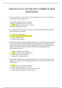 2020/2021 FULL EXAM 100% CORRECT HESI QUESTIONS