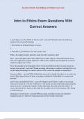 Intro to Ethics Exam Questions With Correct Answers