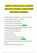 Chapter 3 Driving exam | Questions and Correct Answers | Latest Update 2024/2025 | Graded A+