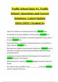 Traffic School Quiz #1, Traffic School | Questions and Correct Solutions | Latest Update 2024/2025 | Graded A+